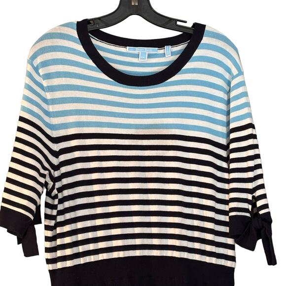 Draper James Sailer stripe Knit Pleated Dress Blue Shortsleeve A-line - Picture 2 of 12